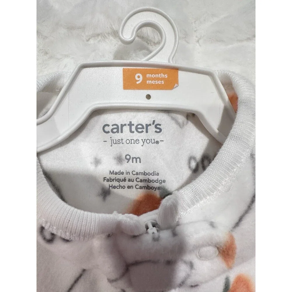 2 Oc Halloween Set 6-9 Months Carters Fleece sleeper And cat & Jack Romper